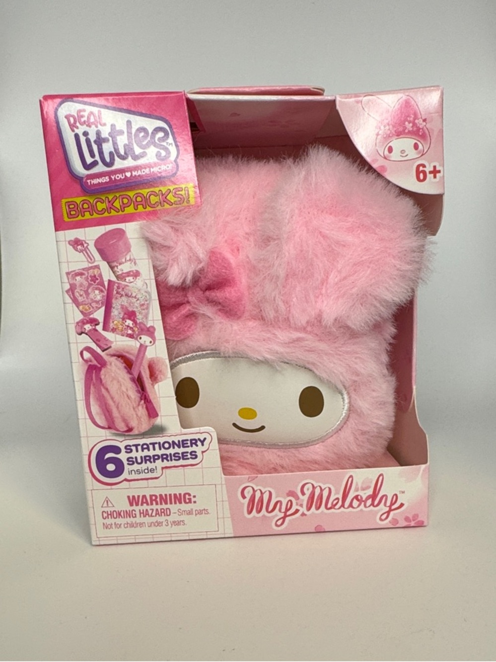 🎀 NIB. Real Littles Sanrio My Melody Plush Backpack Stationary Playset